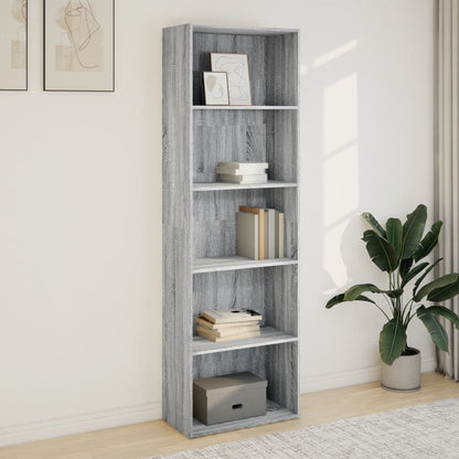 Bookcase Grey Sonoma 60x30x189 cm Engineered Wood