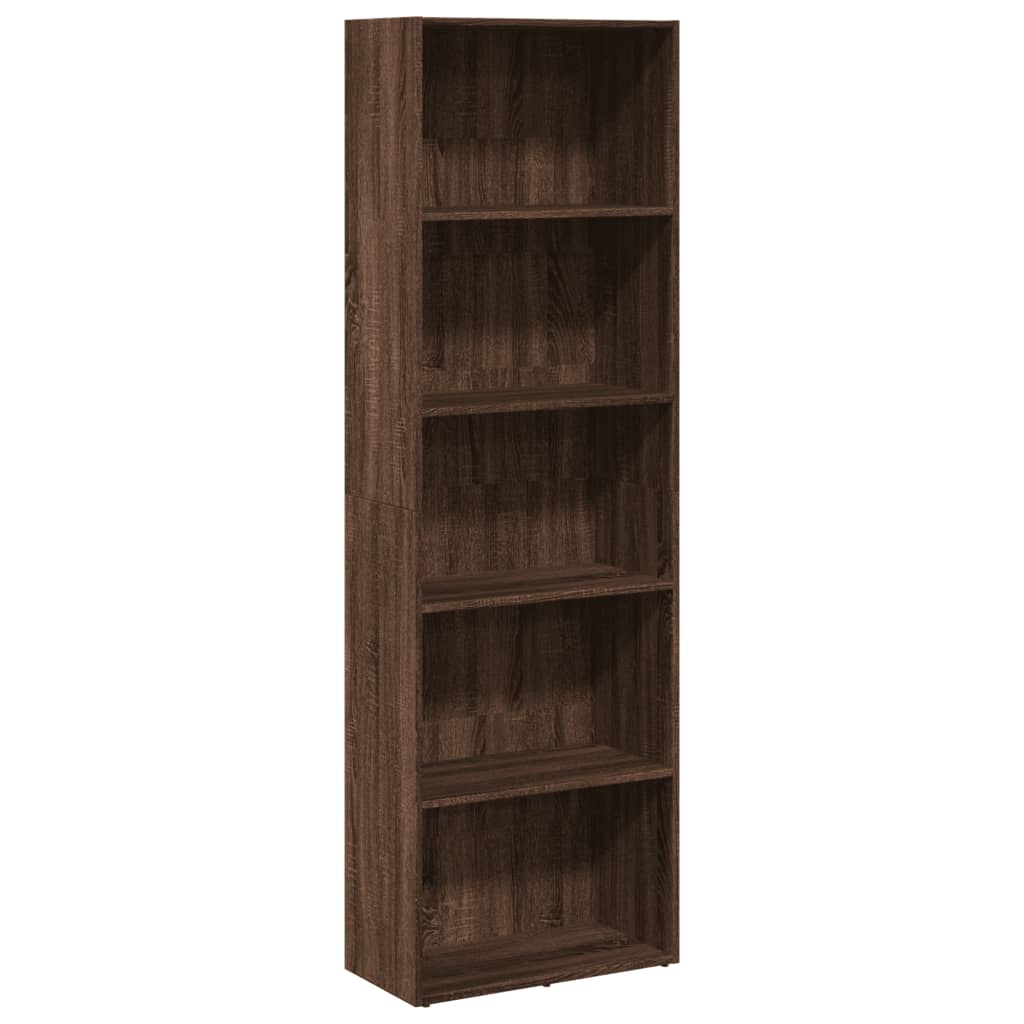 Bookcase Brown Oak 60x30x189 cm Engineered Wood