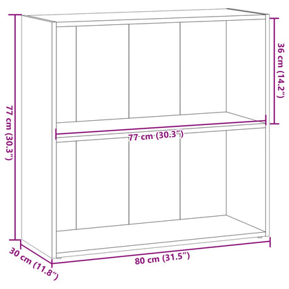 Bookcase Brown Oak 80x30x77 cm Engineered Wood