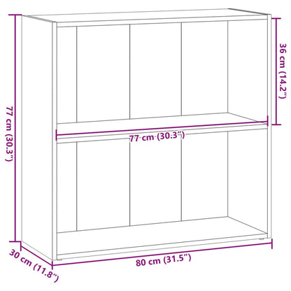 Bookcase Artisian Oak 80x30x77 cm Engineered Wood