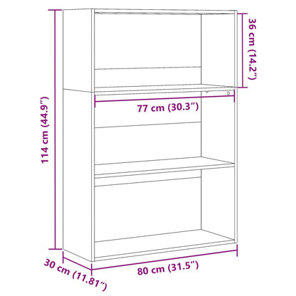 Bookcase Sonoma Oak 80x30x114 cm Engineered Wood