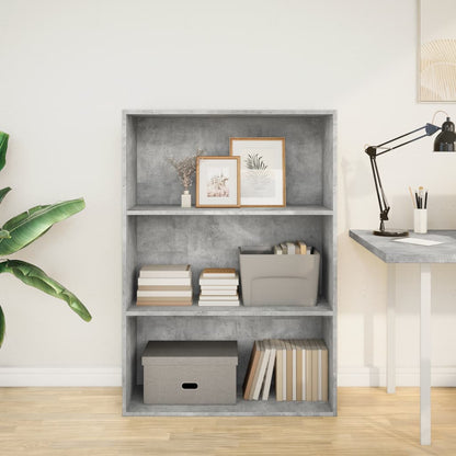 Bookcase Concrete Grey 80x30x114 cm Engineered Wood