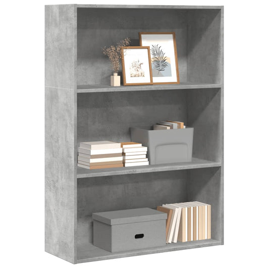 Bookcase Concrete Grey 80x30x114 cm Engineered Wood