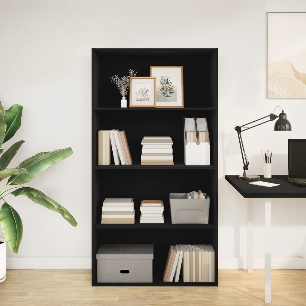 Bookcase Black 80x30x152 cm Engineered Wood