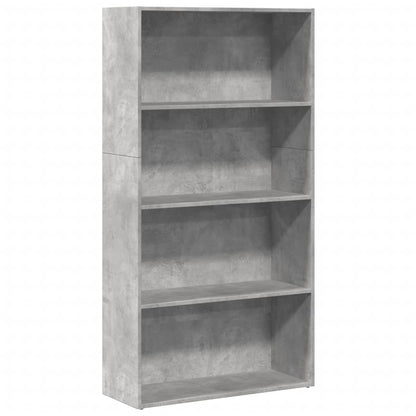 Bookcase Concrete Grey 80x30x152 cm Engineered Wood