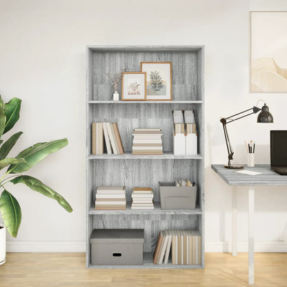 Bookcase Grey Sonoma 80x30x152 cm Engineered Wood