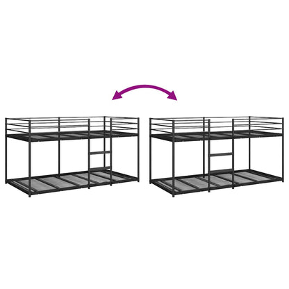 Bunk Bed without Mattress Black 100x190 cm Steel