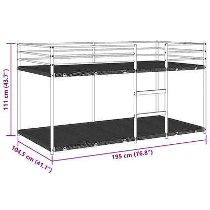 Bunk Bed without Mattress Black 100x190 cm Steel