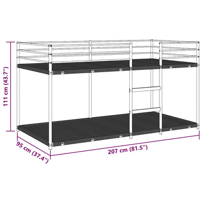 Bunk Bed without Mattress White 90x200 cm Steel
