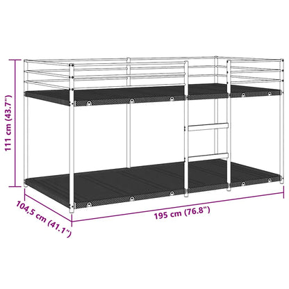 Bunk Bed without Mattress White 100x190 cm Steel