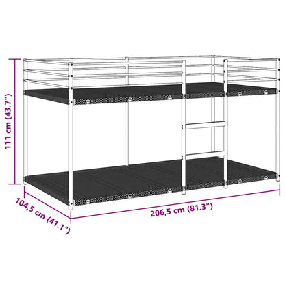 Bunk Bed without Mattress White 100x200 cm Steel