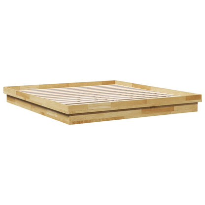 Bed Frame without Mattress 200x200 cm Solid Wood Oak