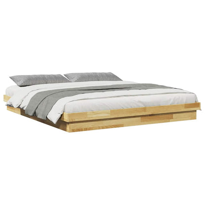 Bed Frame without Mattress 200x200 cm Solid Wood Oak