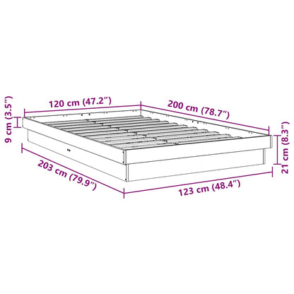Bed Frame without Mattress 120x200 cm Solid Wood Oak