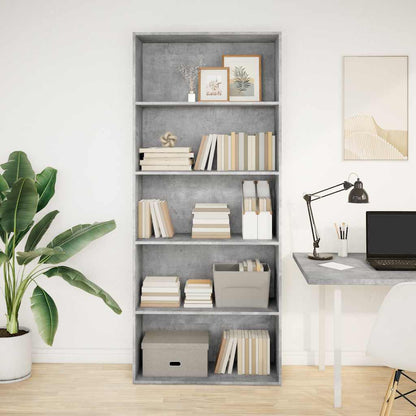 Book Cabinet Concrete Grey 80x30x189 cm Engineered Wood