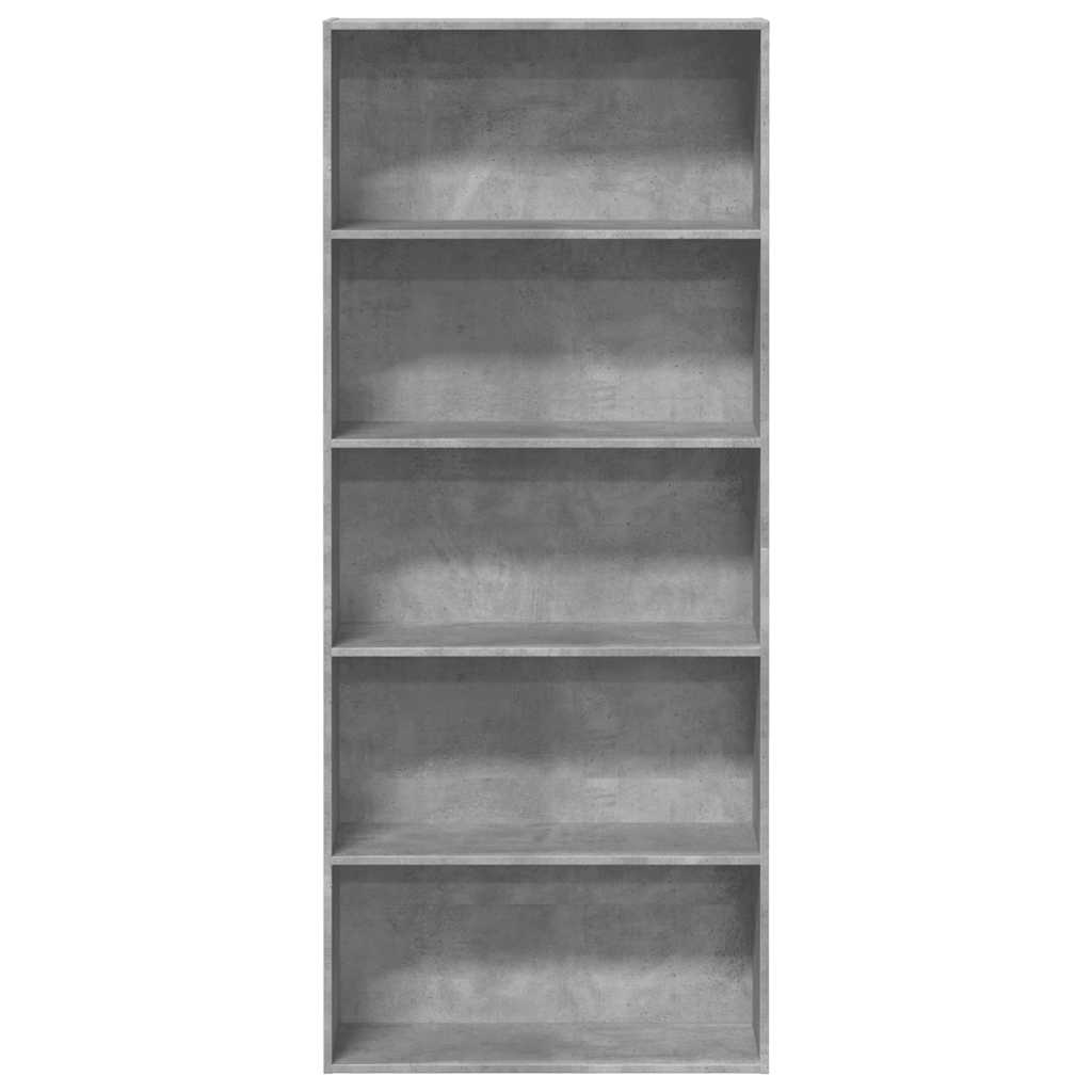 Book Cabinet Concrete Grey 80x30x189 cm Engineered Wood