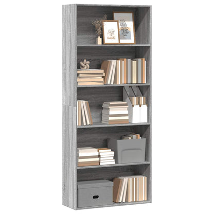 Book Cabinet Grey Sonoma 80x30x189 cm Engineered Wood