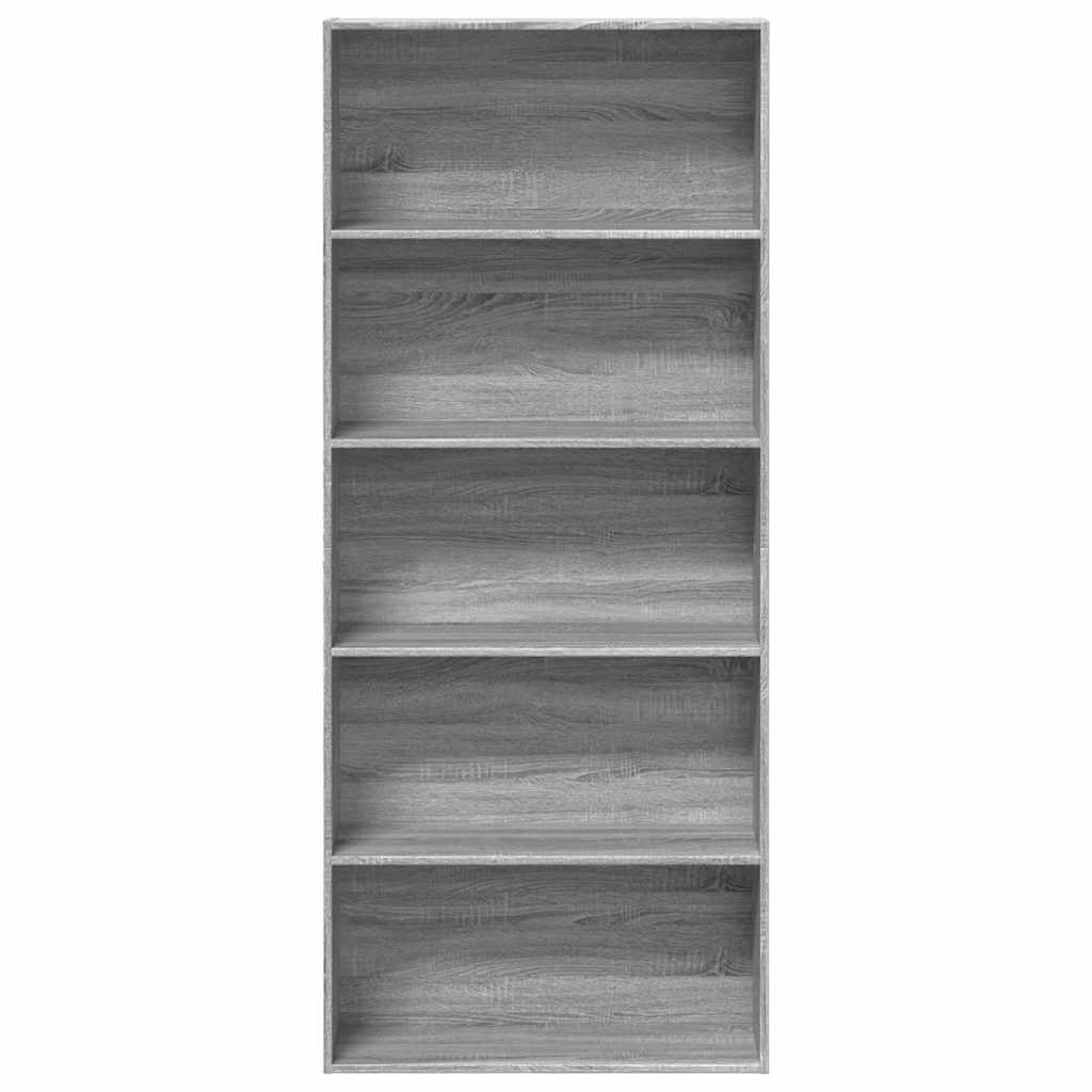 Book Cabinet Grey Sonoma 80x30x189 cm Engineered Wood