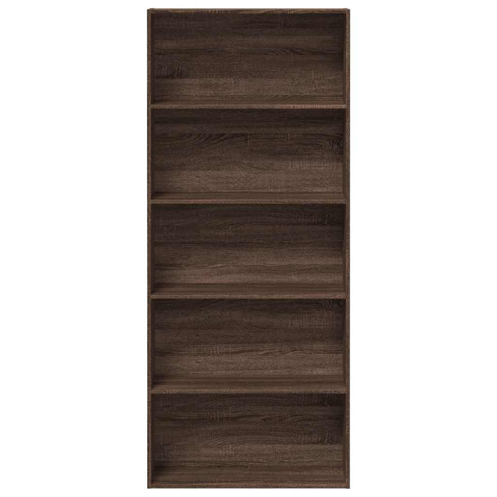 Book Cabinet Brown Oak 80x30x189 cm Engineered Wood