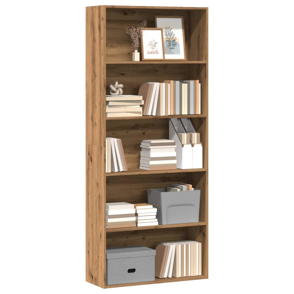 Book Cabinet Artisian Oak 80x30x189 cm Engineered Wood