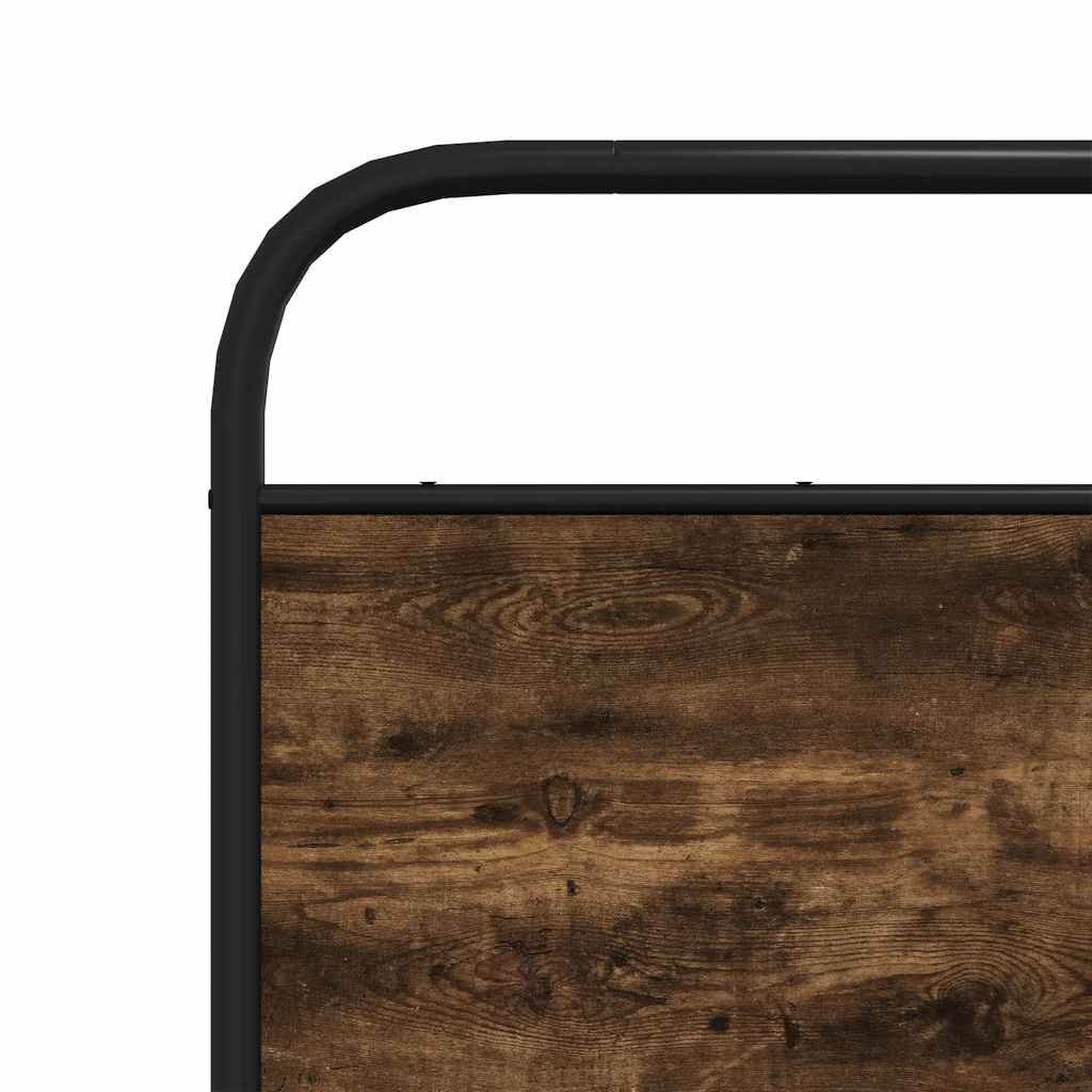 Metal Bed Frame without Mattress Smoked Oak 183x213 cm