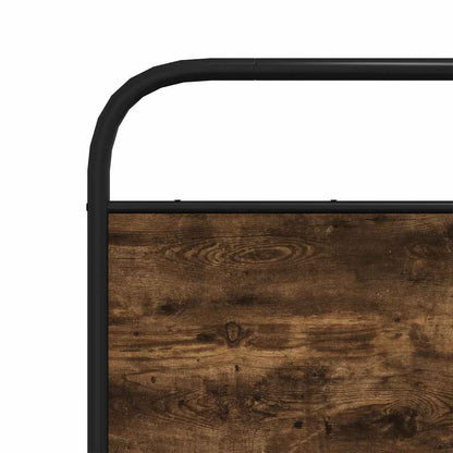 Metal Bed Frame without Mattress Smoked Oak 183x213 cm