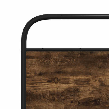 Metal Bed Frame without Mattress Smoked Oak 150x200 cm King Size