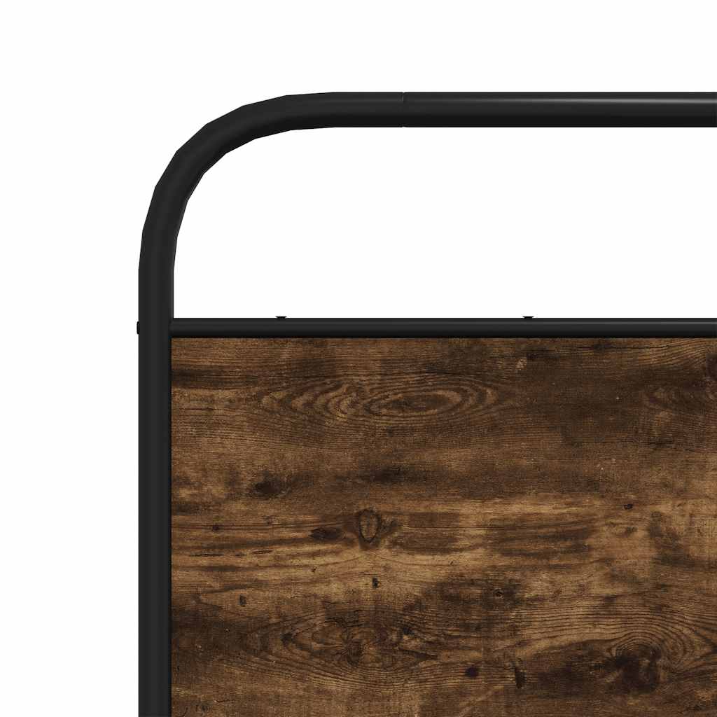 Metal Bed Frame without Mattress Smoked Oak 180x200 cm Super King