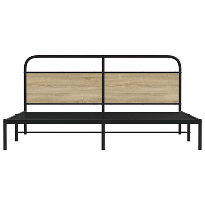 Metal Bed Frame without Mattress Sonoma Oak 183x213 cm