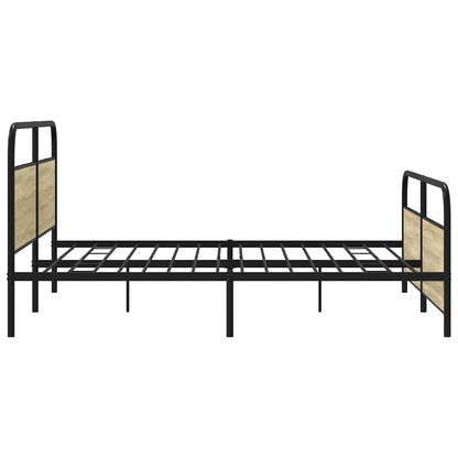 Metal Bed Frame without Mattress Sonoma Oak 180x200 cm Super King