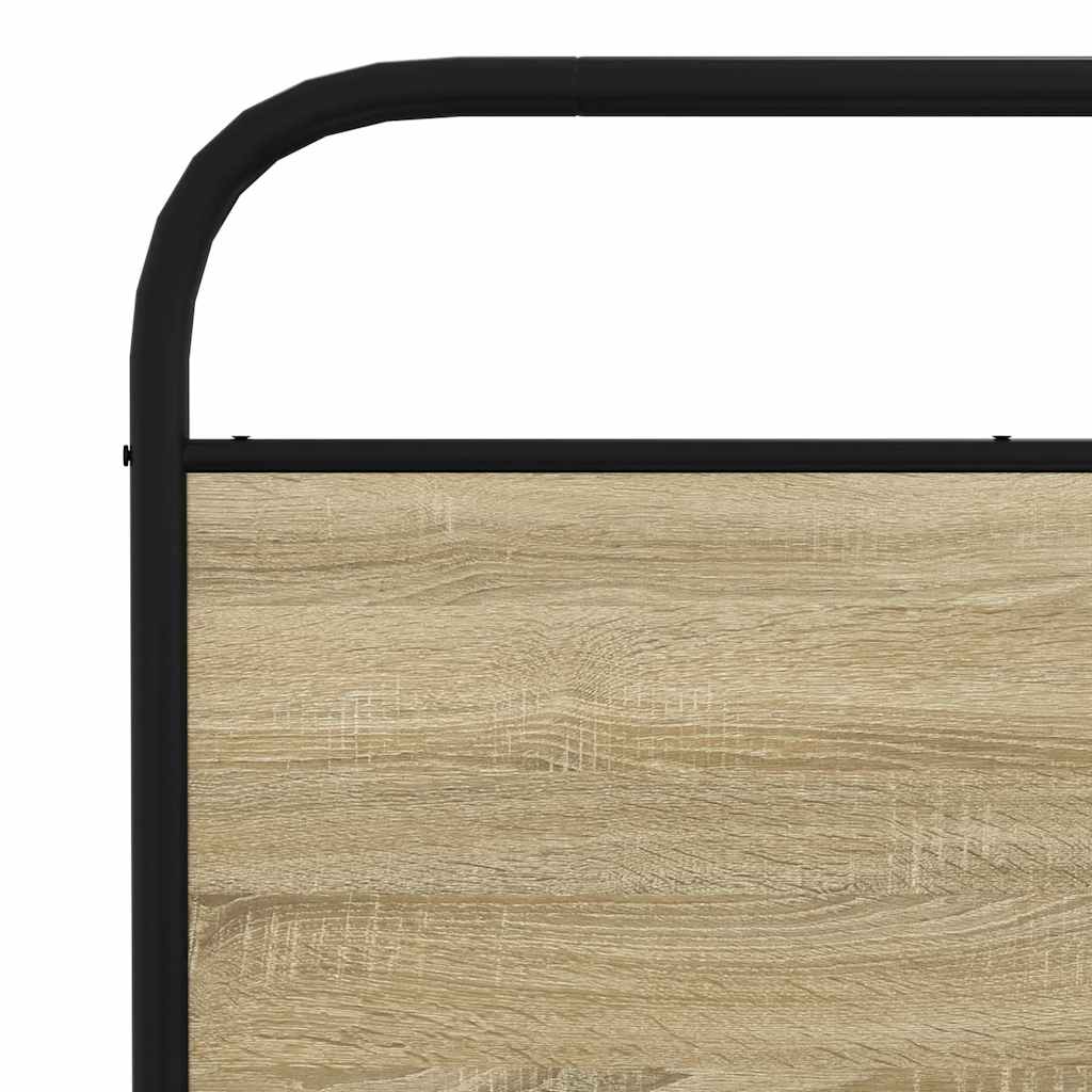 Metal Bed Frame without Mattress Sonoma Oak 180x200 cm Super King