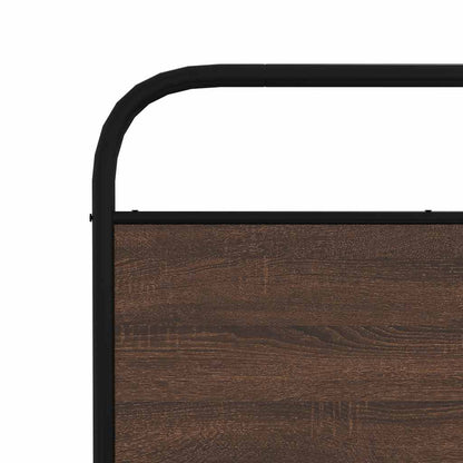 Metal Bed Frame without Mattress Brown Oak 180x200 cm Super King