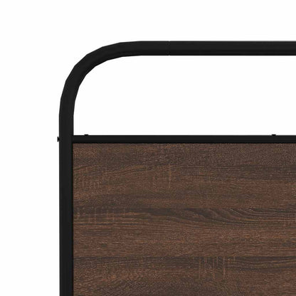 Metal Bed Frame without Mattress Brown Oak 193x203 cm