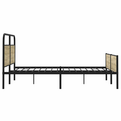 Metal Bed Frame without Mattress Sonoma Oak 193x203 cm