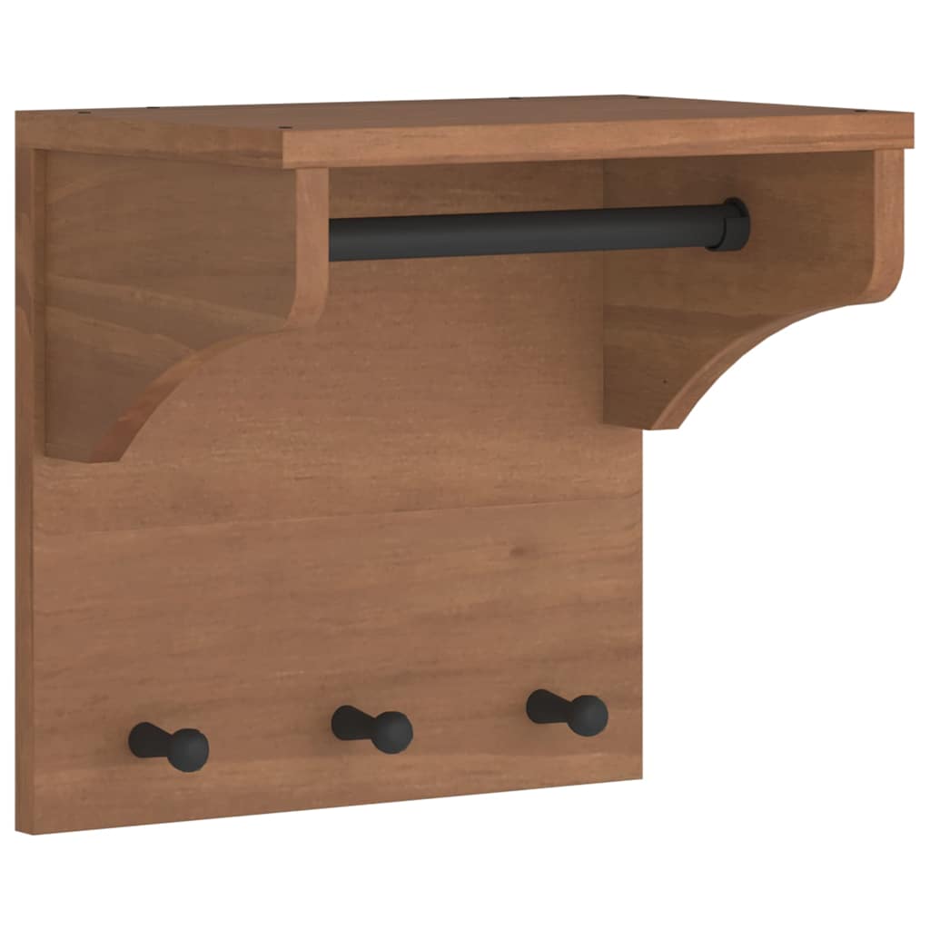 Wall-mounted Coat Rack SANDNES 43x30x42 cm Solid Wood Pine