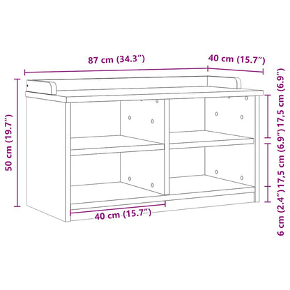 Hallway Bench SANDNES 87x40x50 cm Solid Wood Pine