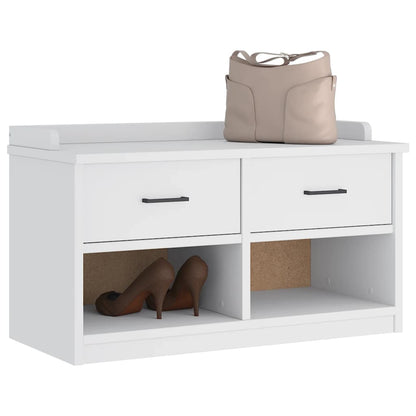 Hallway Bench SANDNES White 87x40x50 cm Solid Wood Pine