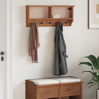 Wall-mounted Coat Rack SANDNES 87x12x35 cm Solid Wood Pine
