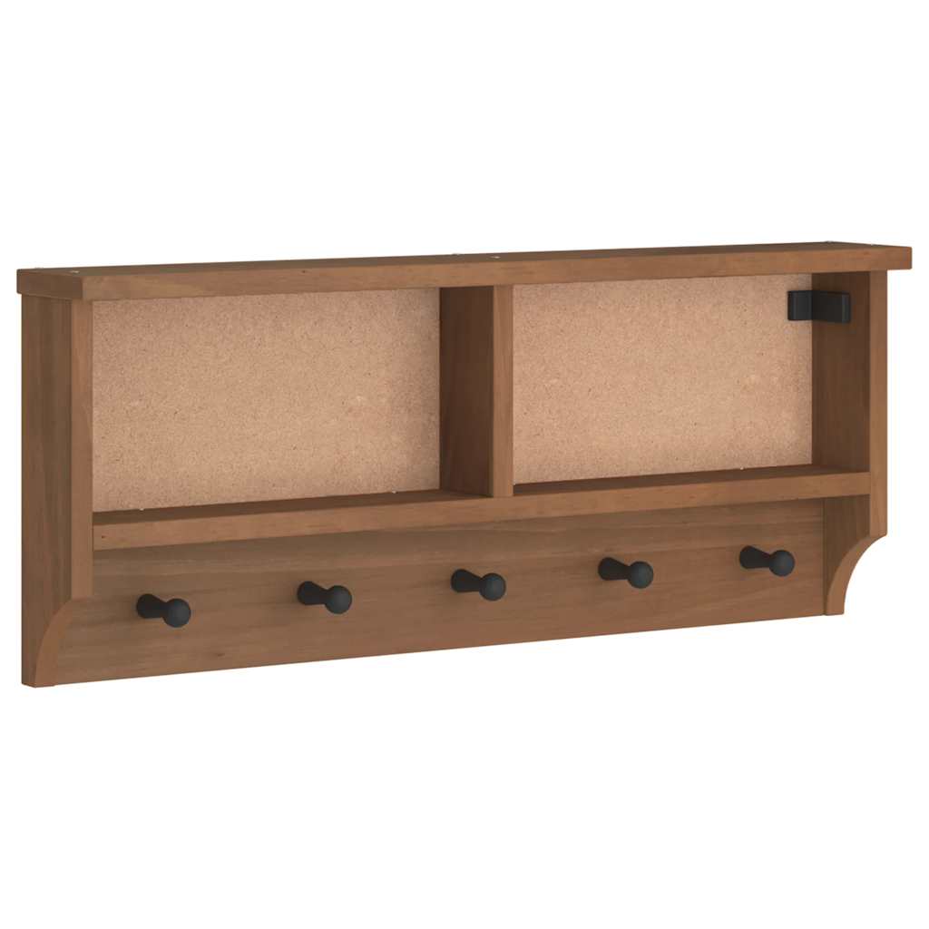 Wall-mounted Coat Rack SANDNES 87x12x35 cm Solid Wood Pine