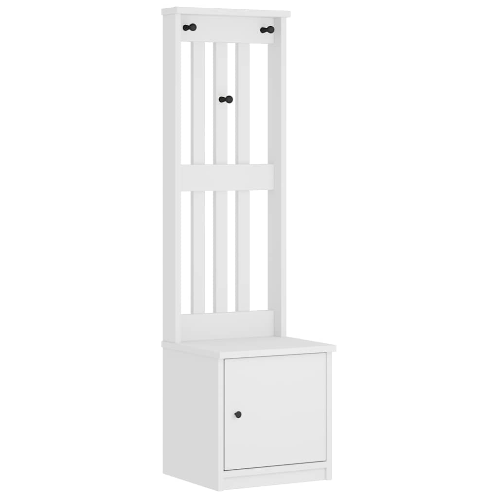 Hall Tree SANDENS White 45x40x159.5 cm Solid Wood Pine