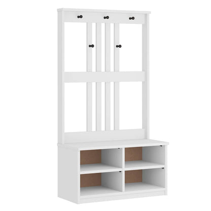 Hall Tree SANDENS White 87x40x159.5 cm Solid Wood Pine