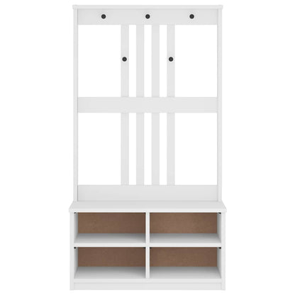 Hall Tree SANDENS White 87x40x159.5 cm Solid Wood Pine