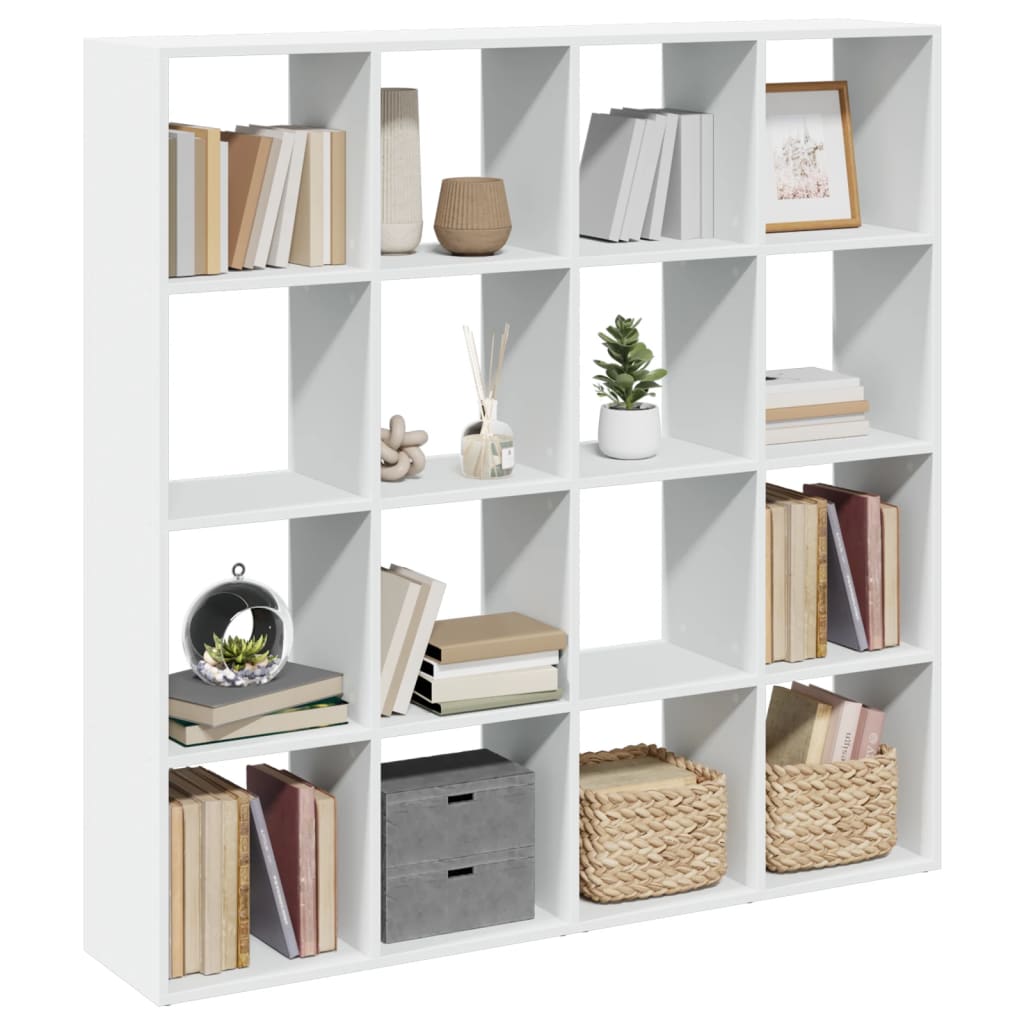 Book Cabinet White 137.5x29x137.5 cm Engineered Wood