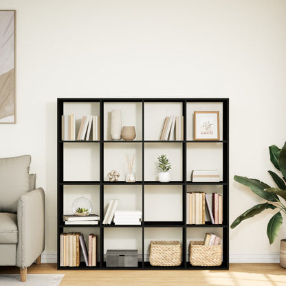 Book Cabinet Black 137.5x29x137.5 cm Engineered Wood