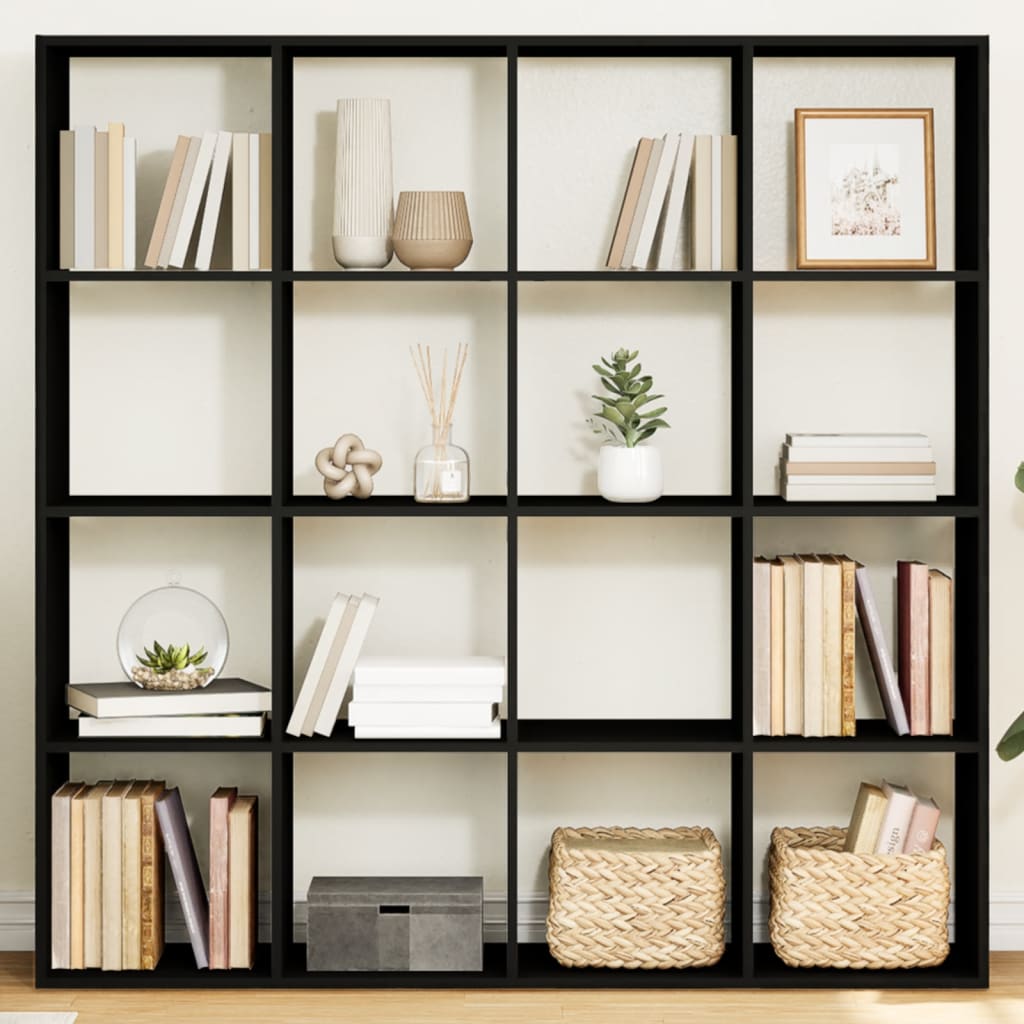 Book Cabinet Black 137.5x29x137.5 cm Engineered Wood