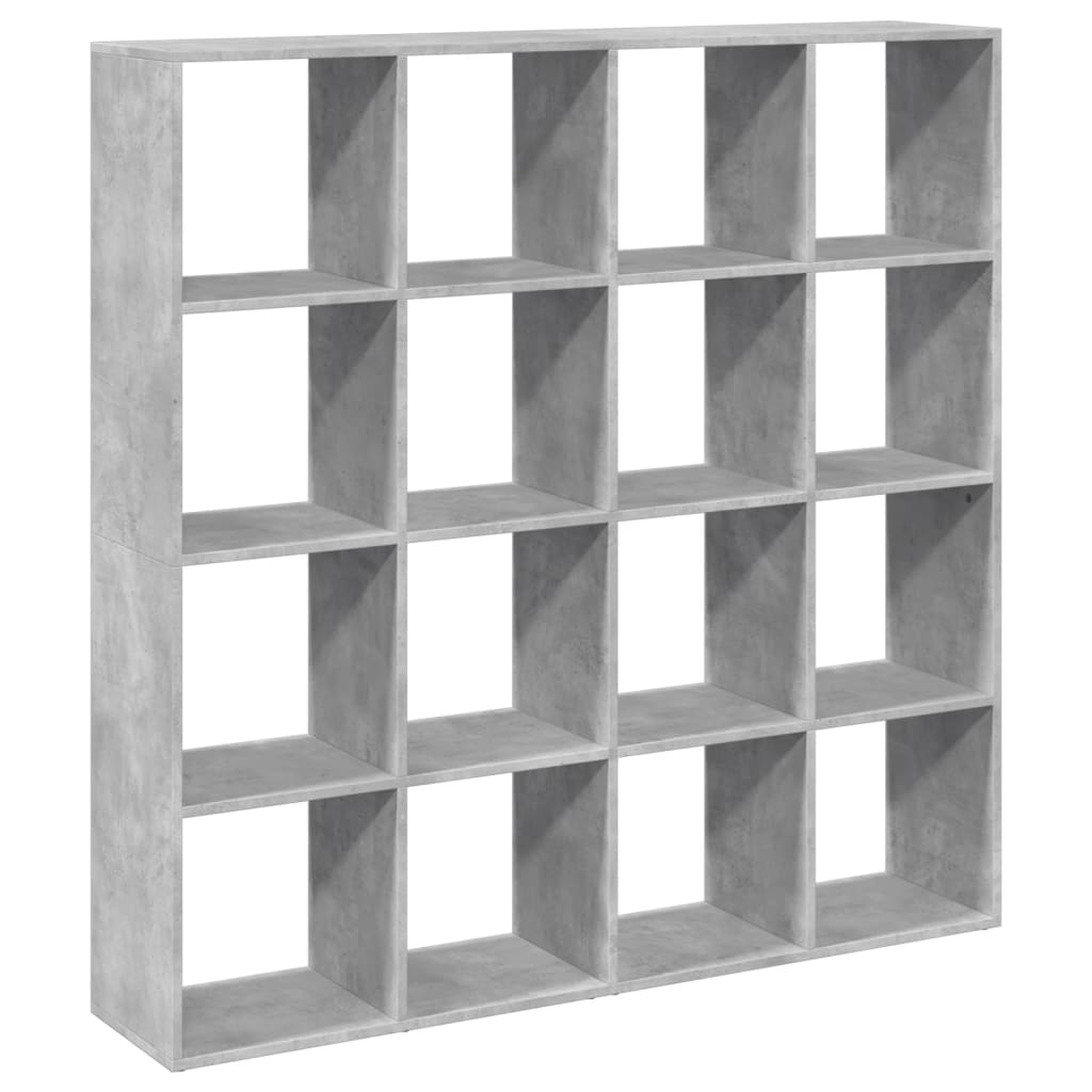 Book Cabinet Concrete Grey 137.5x29x137.5 cm Engineered Wood