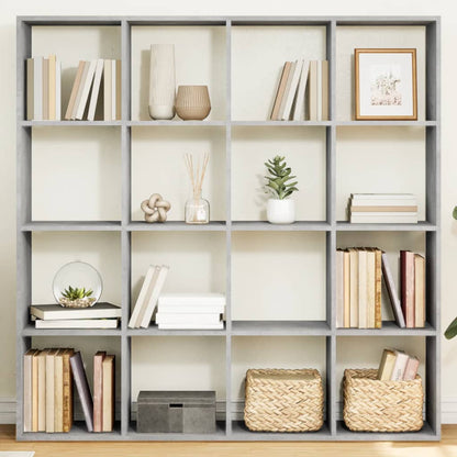 Book Cabinet Concrete Grey 137.5x29x137.5 cm Engineered Wood