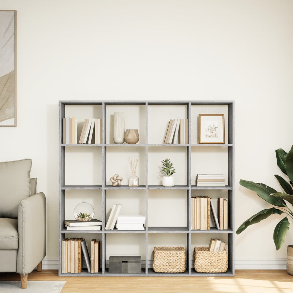 Book Cabinet Grey Sonoma 137.5x29x137.5 cm Engineered Wood