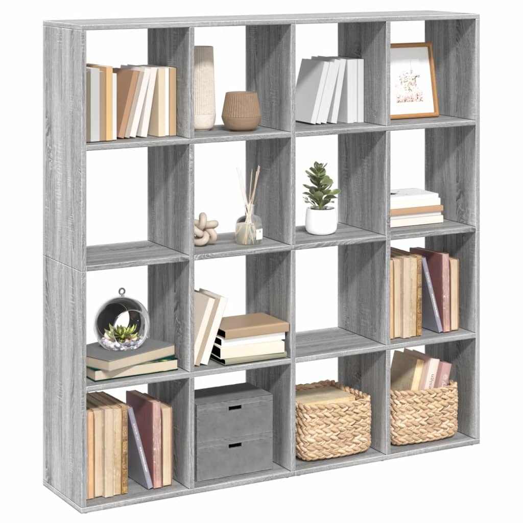 Book Cabinet Grey Sonoma 137.5x29x137.5 cm Engineered Wood