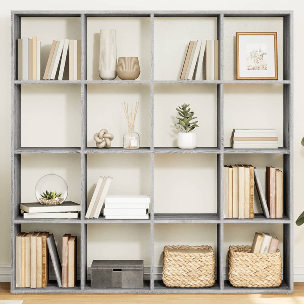 Book Cabinet Grey Sonoma 137.5x29x137.5 cm Engineered Wood